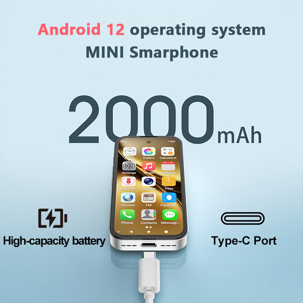 UNIWA Q333 4G Full Bands MINI Smartphone Android 4GB+64GB Mobile Phone 2000mAh Face ID WhatsApp GPS