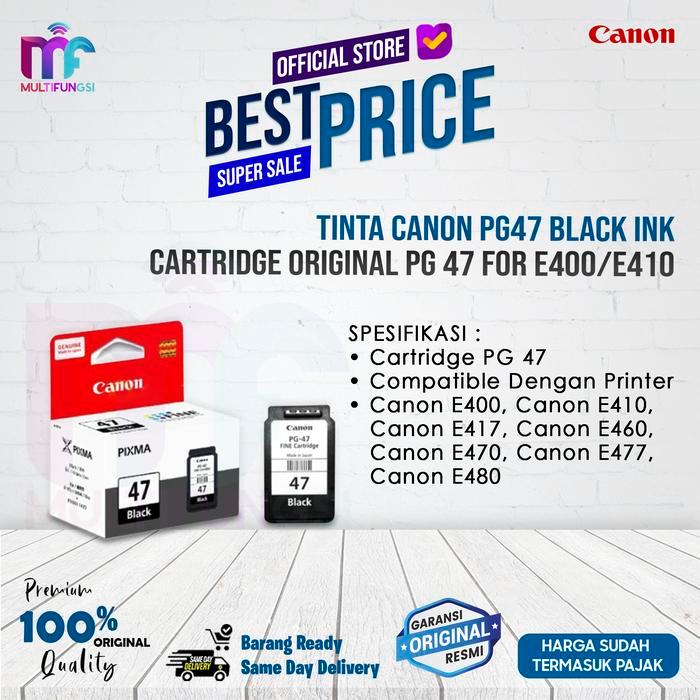 x5kr- Tinta Canon Pg47 Black Ink Cartridge Original Pg 47 For E400/E410