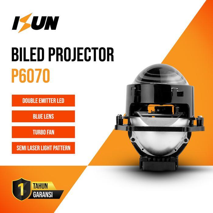 Ready iSUN Lampu Projector BiLED ISUN P6070 Double Reflektor FLAT DC12V/70W
