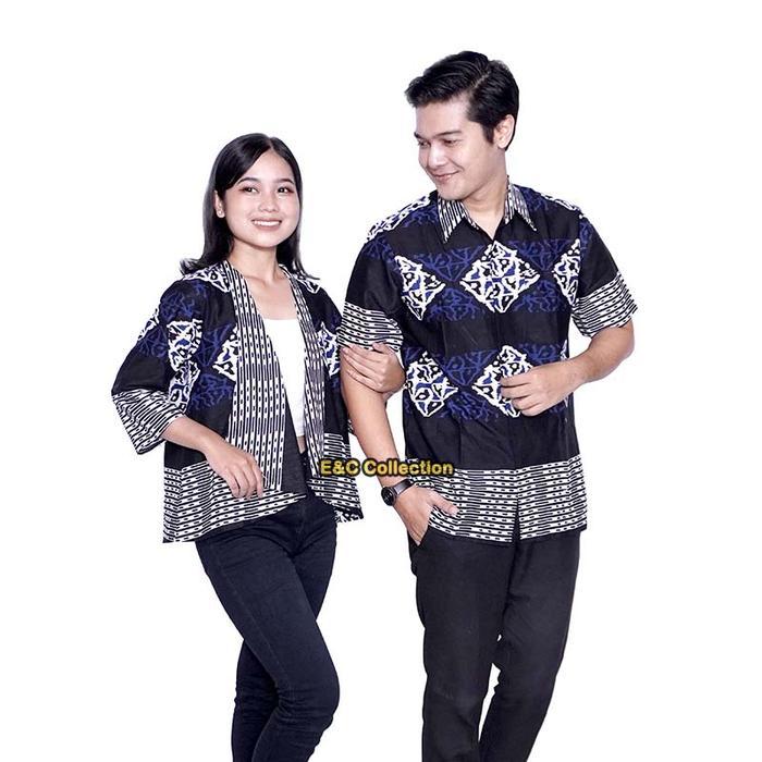 eyys- Batik Couple Tenun Brazilia Bolero Wanita Hem Pria Outer Batik - Seragam Batik -