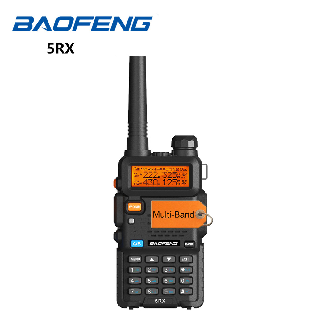Baofeng 5RX Radio 5W VHF 1.25M UHF Walkie Talkies One Key Frequency Match 128 Channels DTMF Encoder 
