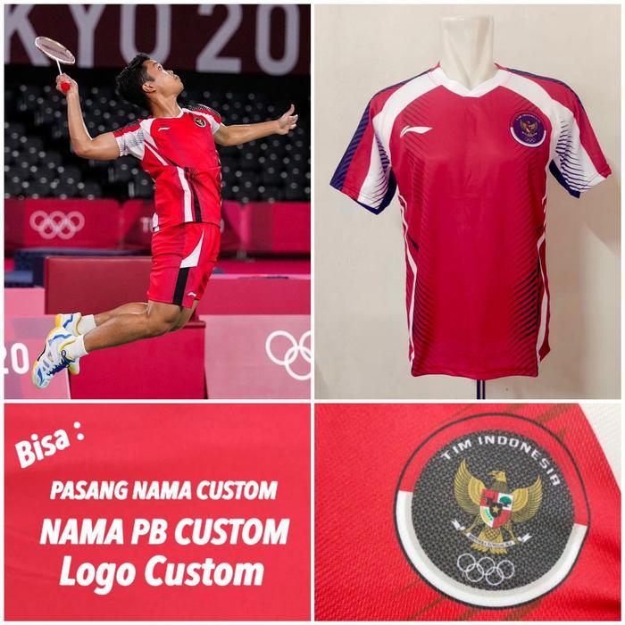 94j8- Kaos Badminton Olimpiade Jersey Indonesia Olimpiade Tokyo