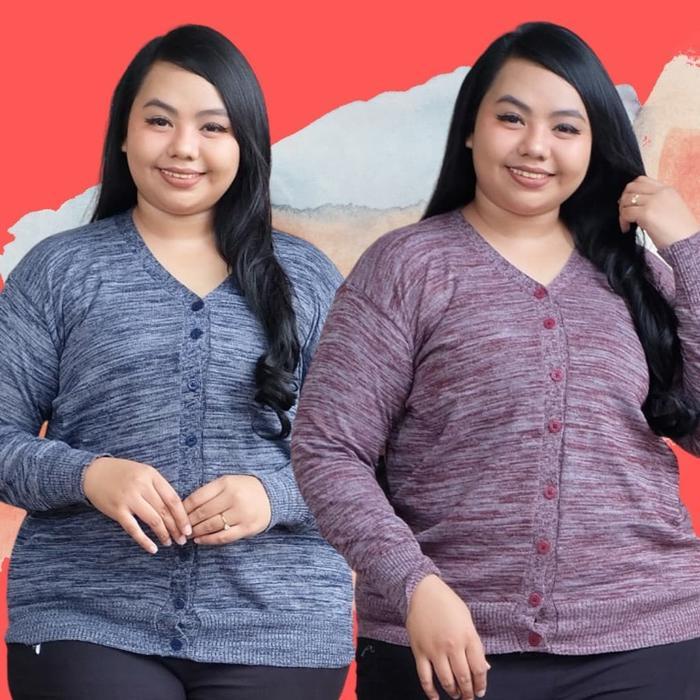 Cardigan Rajut Wanita Super Jumbo Ld 120-130