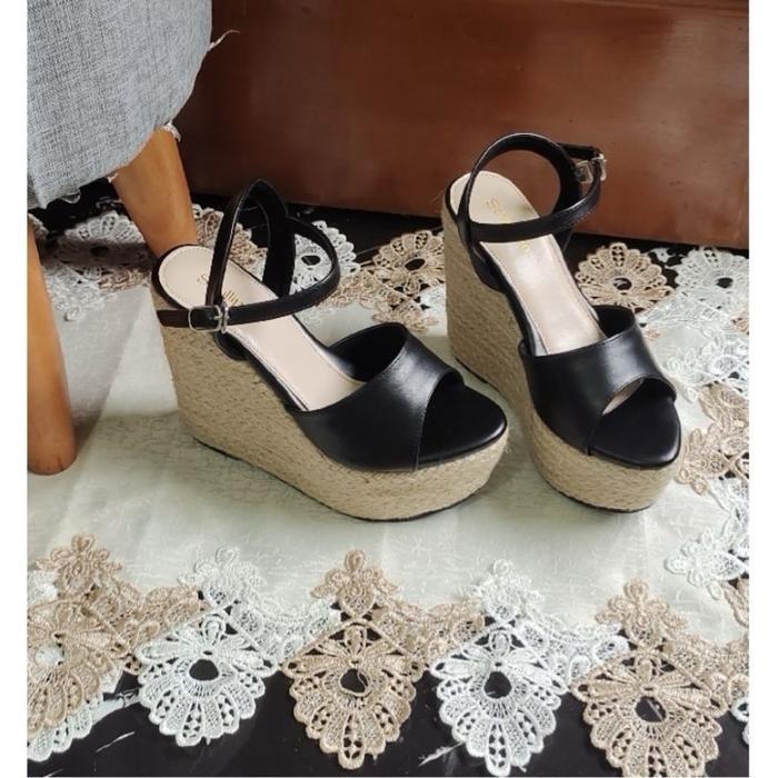 Paling Baik Sandal Wedges 12Cm Tali Lilit Terlariss 