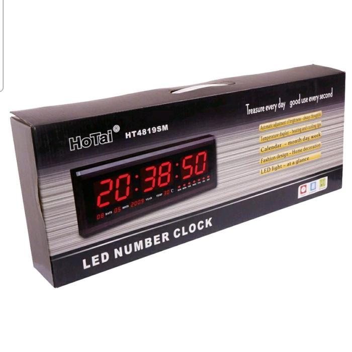 (SALE) JAM DINDING MEJA LED DIGITAL HOTAI HT-4819SM HT 4819SM HT4819SM RED BESAR