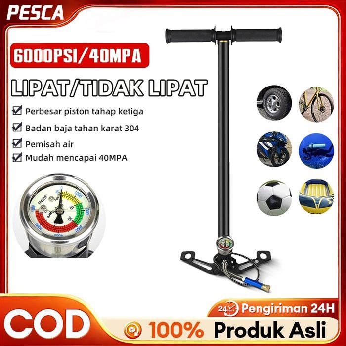 Pompa PCP pressure Guage 4500/6000 Psi , Murah Kompresor PCP 6000 Psi ,Tungsten Steel 4 Stage Pump