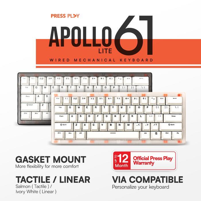 Press Play APOLLO 61 LITE 60% Gasket Mount Mechanical Keyboard /APOLLO61 LITE by PressPlay