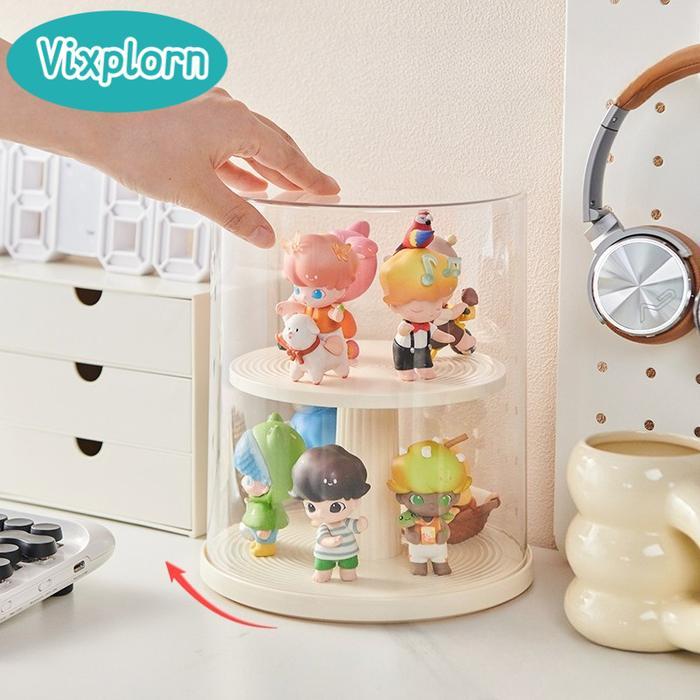 Vixplorn Acrylic Kotak Display Putar Blind Box 360 Rotate Display Box Rak Pajangan Akrilik