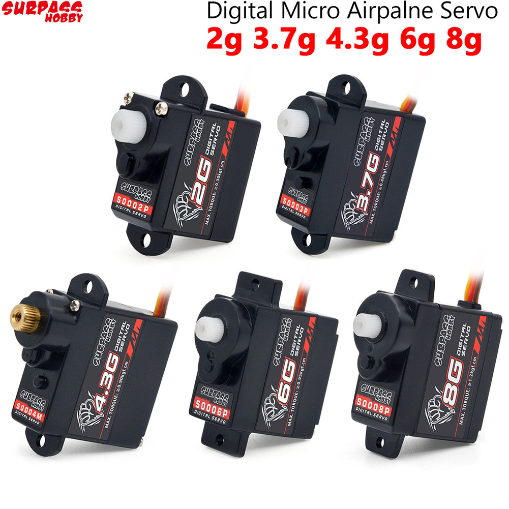 Surpass Hobby 2g 3.7g 4.3g 6g 8g Micro Digital Mini Servo Metal and Plastic Gear for Rc Drone
