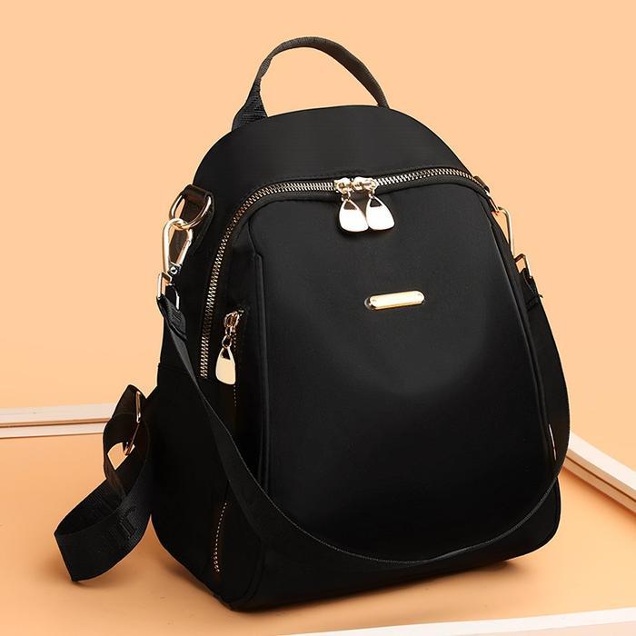 Mossdoom - Tas Ransel Wanita - Jimiuer 7166 Original Import Waterproof Hitam Black Tas Hitam