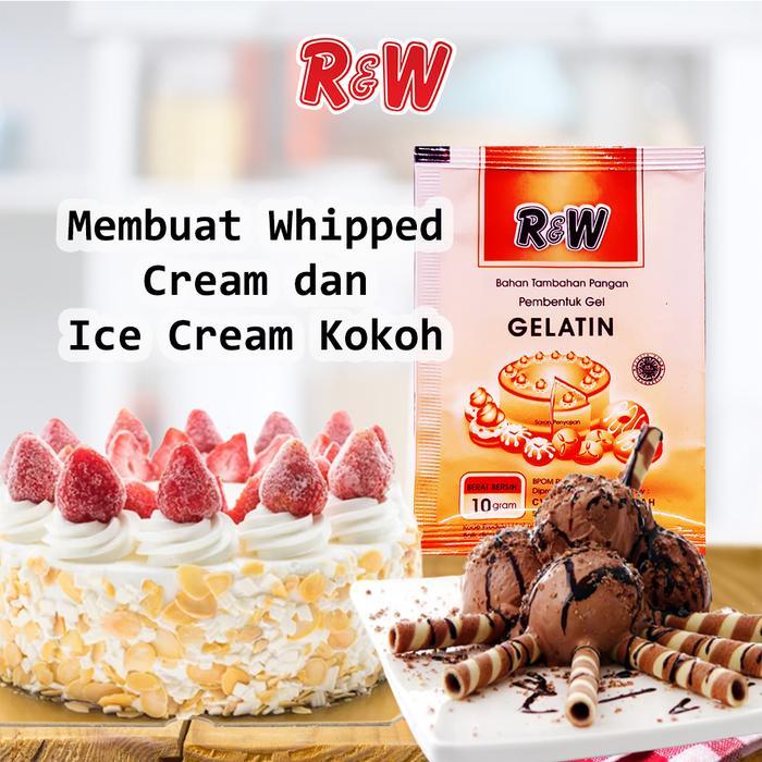 NEW R&W Rajawali Gelatin Bubuk 10 Gram Food Grade Pembentuk Gel Jelly Puding Dessert Kue Halal