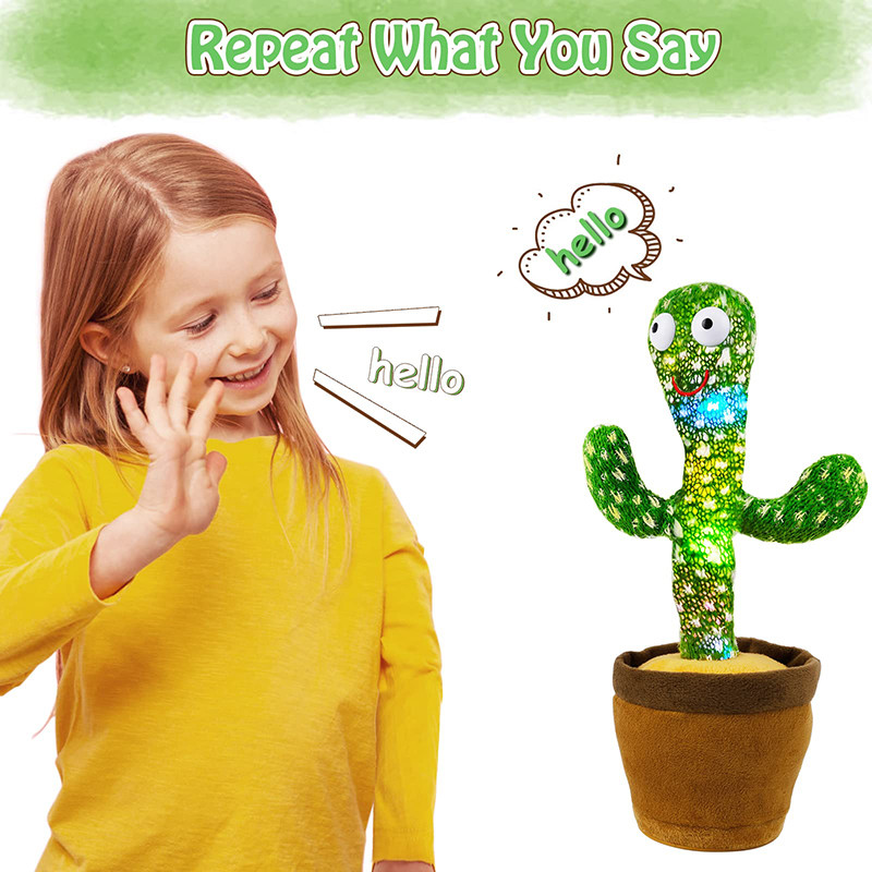 Kids Dancing Talking Cactus Toys Interactive Talking Sunny Cactus Electronic Plush Toy Home