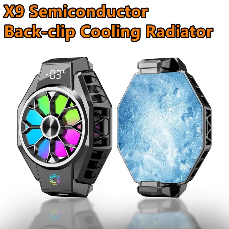 X9 Portable Mobile Phone Game Cooler for PUBG Semiconductor Back-clip Cooling Fan Radiator for