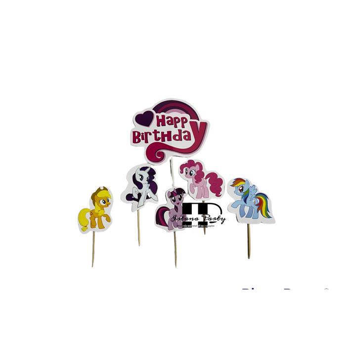 cake topper happy birthday / cake topper my little pony / hiasan kue