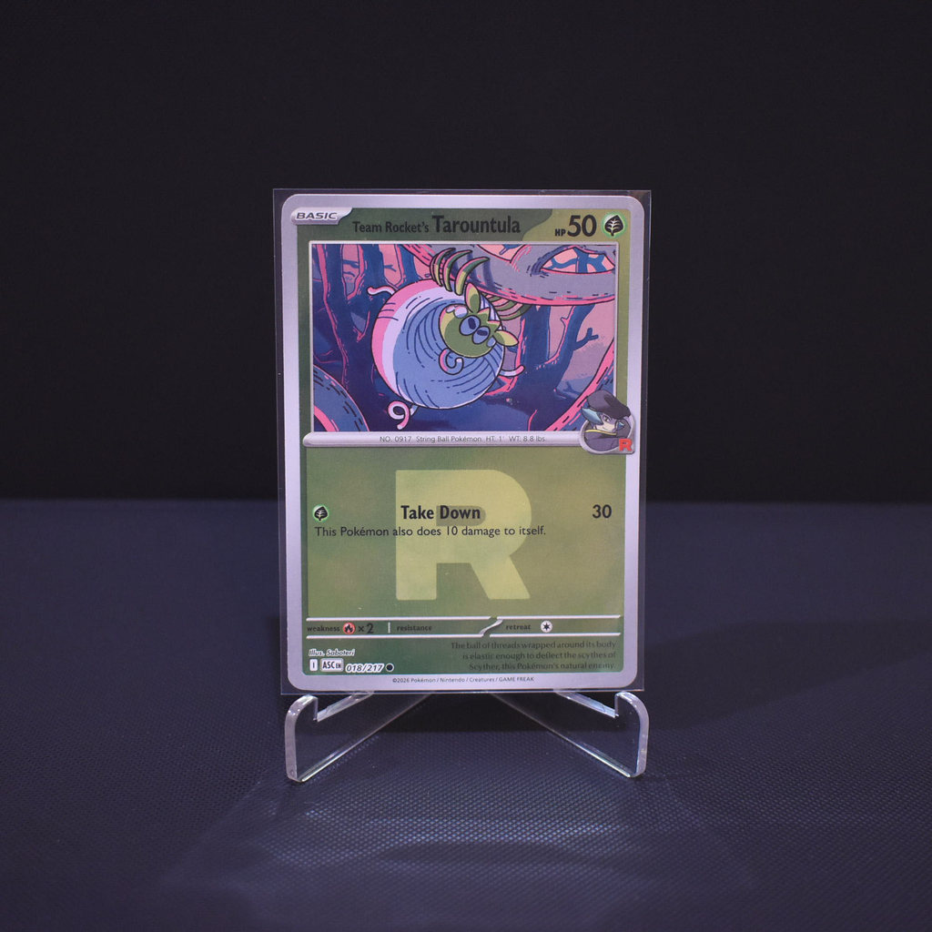 Team Rocket's Tarountula (Team Rocket), 018/217, Ascended Heroes (ASC), Reverse Holo (RH), Kartu Pok