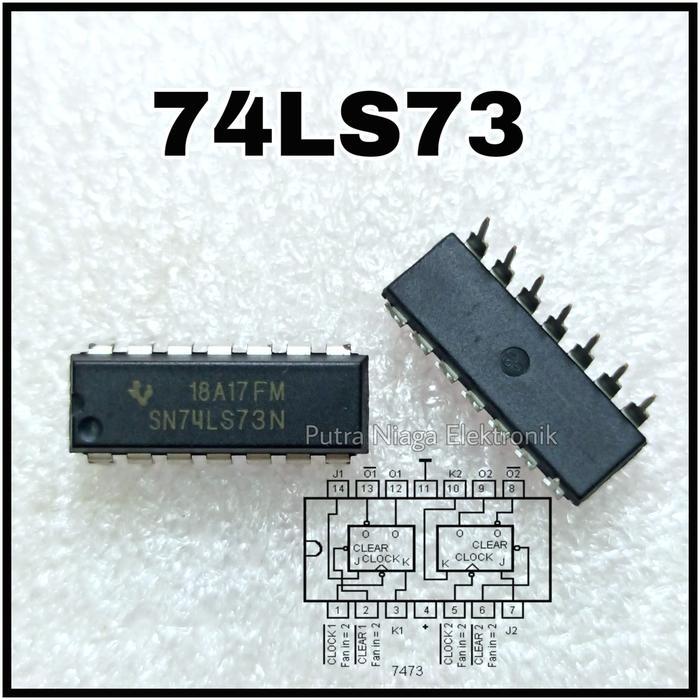 ic TTL 7473 74LS73 Flop JK HD74LS73AP SN74LS73N Dip 14p