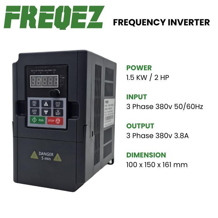 INVERTER VFD 1.5KW / 2HP 380V Input 3Phase Output 3phase Variable Frequency Drive FREQEZ