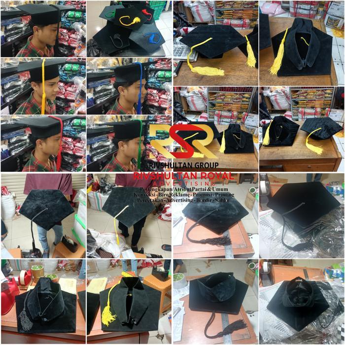 READY Topi Toga Wisuda Bludru Topi Senat Topi Guru Besar Topi Rektor