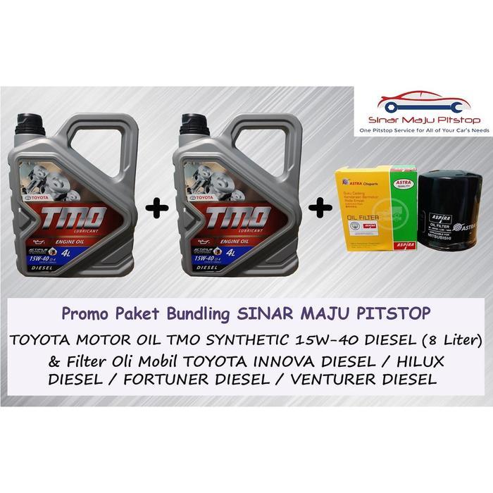 Paket Oli TMO Diesel 15W-40 Synthetic 8 Liter & Filter Mobil INNOVA