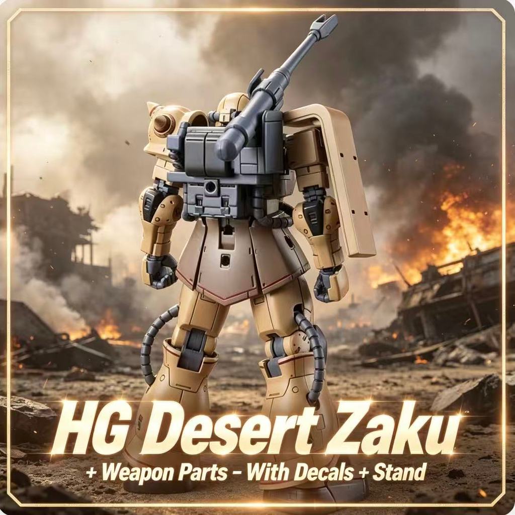 019HG Desert Color Zaku Assembly el Kit HalfCannon Ms06ck Hg 1144 Poseable With Stand el Decor Toy
