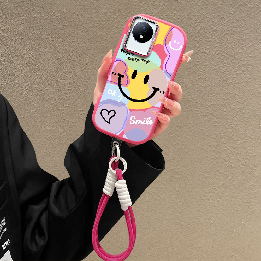 Casing HP Softcase Tali Gantungan Lanyard VIVO Y02 Y02A Y02T Korean Style Cute Lucu PDD-5023