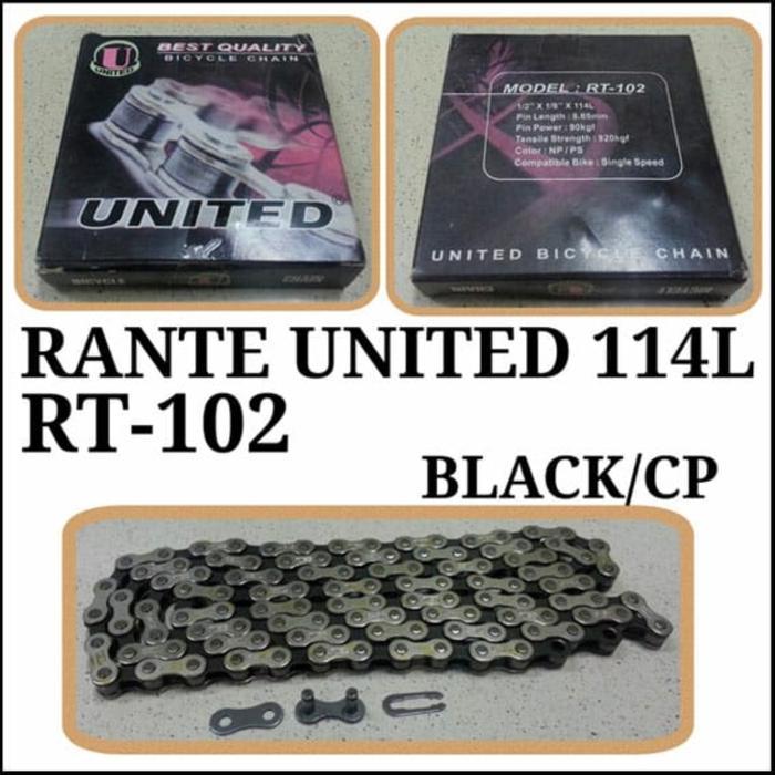 Wimcycle United - Rantai Bmx Fixie Singel Speed 114 Link United Hitam Cp
