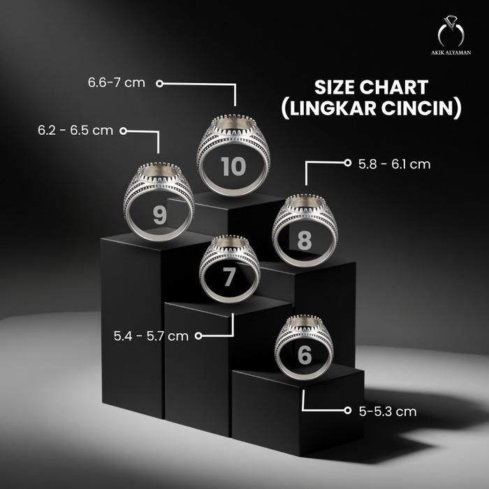 Akik ALYAMAN Cincin Batu akik Yaman Azraq dengan Ring Perak 925 Original - Cincin Pria