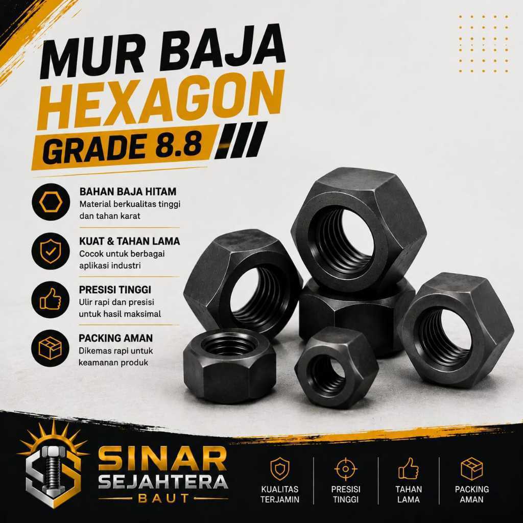 Mur Hexagon Baja M36 / Mur Hex M36 / Mur Hexagon M36 / Mur M36 / Hex Nut M36 Grade 8.8