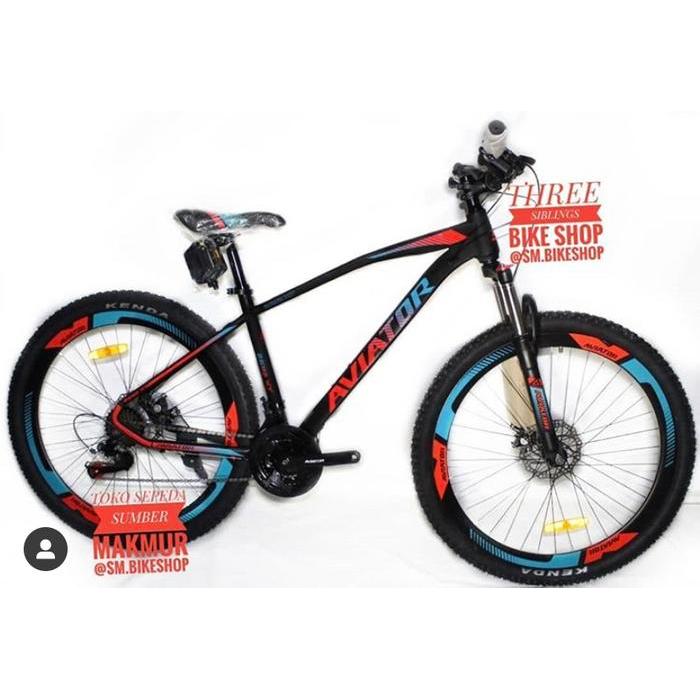 SEPEDA GUNUNG AVIATOR 2692 XT VT 27.5 INCH BLACK BLUE, 24 SPEED