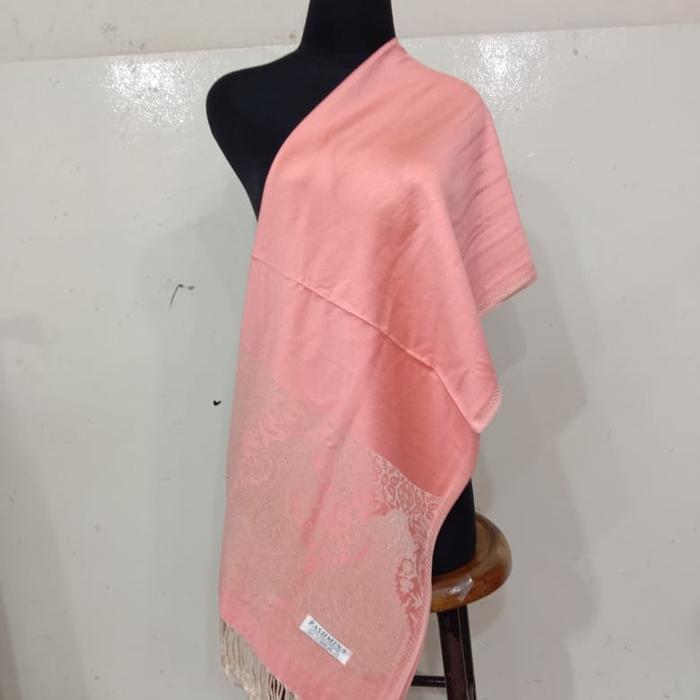 Syal Polos Motif Cashmere/ Pashmina Cashmere/ Scarf / Selendang/ Shawl -Gratisongkir