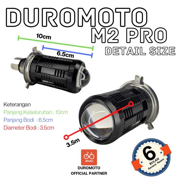 Duromoto M2 Pro M2Pro Lampu Led Bifocal Lens Headlamp Motor H4