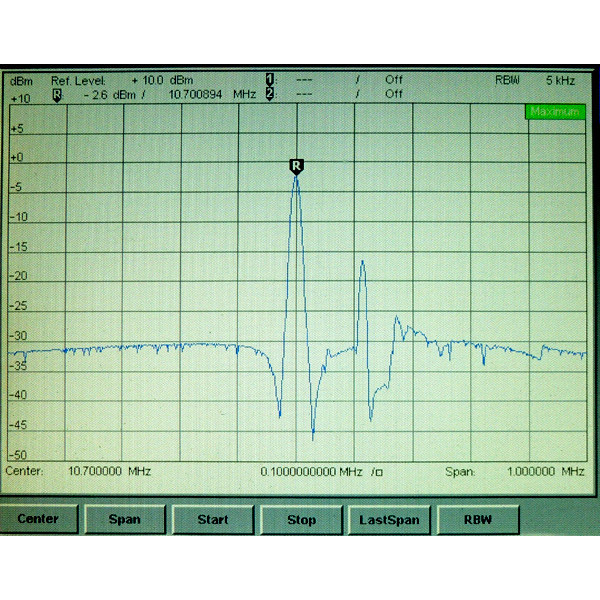 KFBP-10C7 / KFBP-10.7 10.7MHz coaxial bandpass crystal filter, SMA interface, IF filter, bandwidth