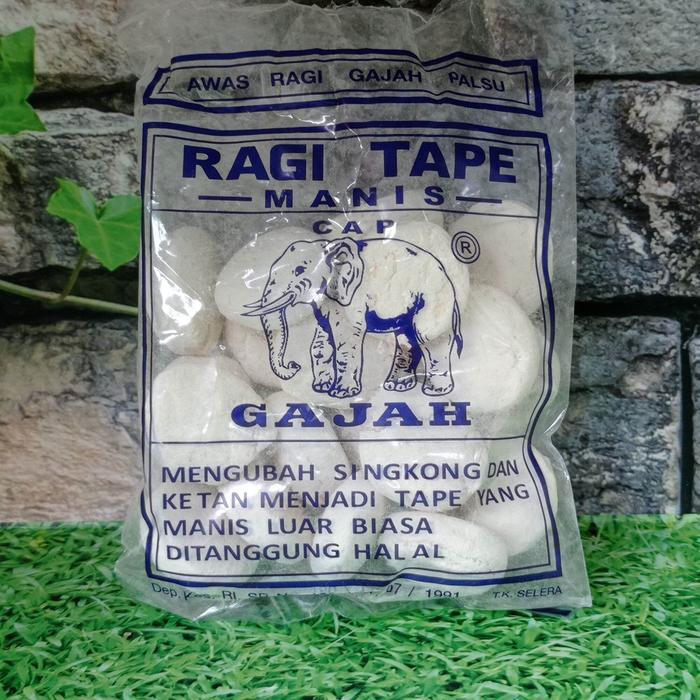 Ragi Tape Manis Cap Gajah, Ragi Tape Ketan, Ragi Tape Singkong, Ragi.