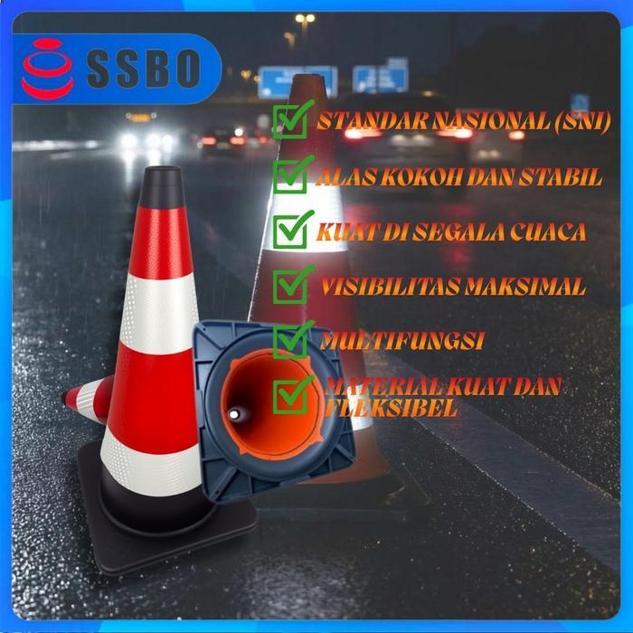 Traffic Cone 70Cm Pvc, Kerucut Lalu Lintas, Traffic Cone Panjang, Cone Jalan, Safety Cone, Pvc