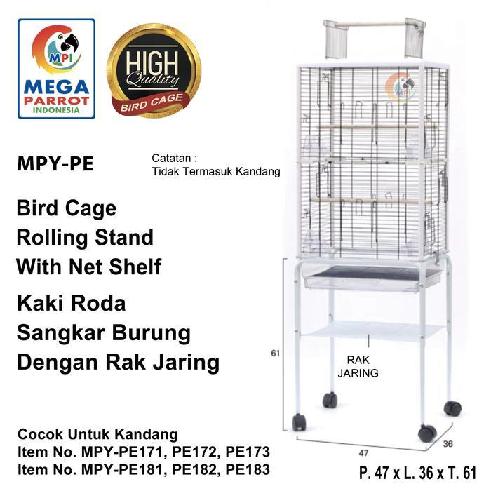 READY Kaki Roda Kandang Atau Sangkar Burung Dengan Rak Jaring MPY-PE