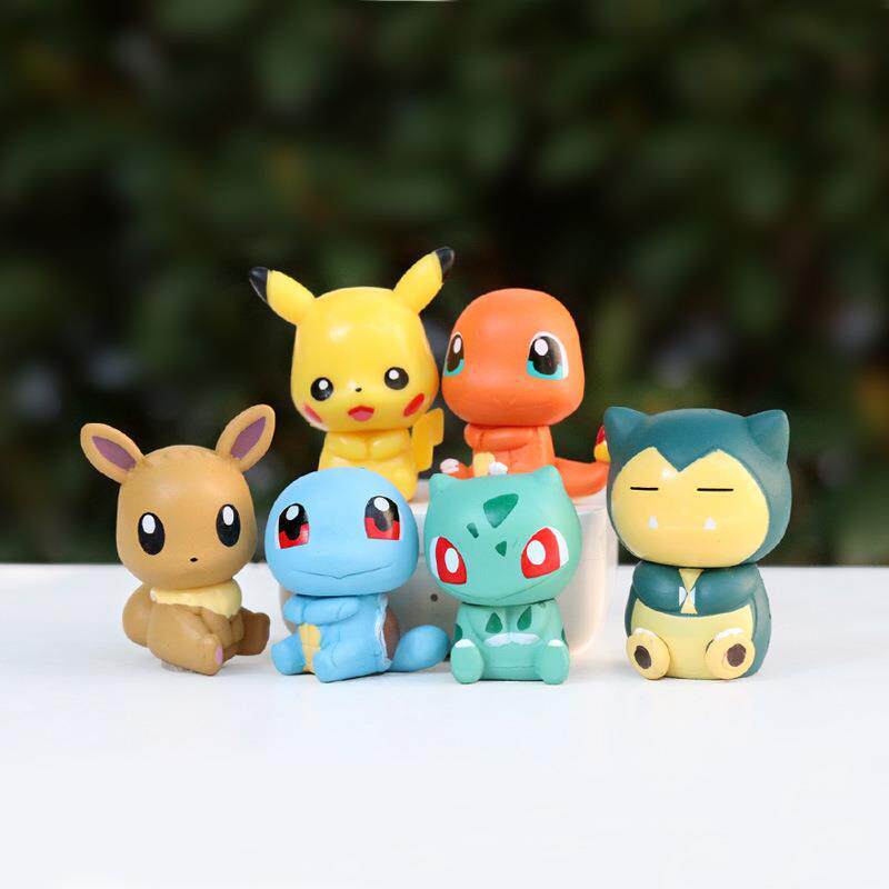 6pcsSet QVersion Cartoon Anime Pok Mon Bulbasaur Squirtle Car Screen Center Console Decoration