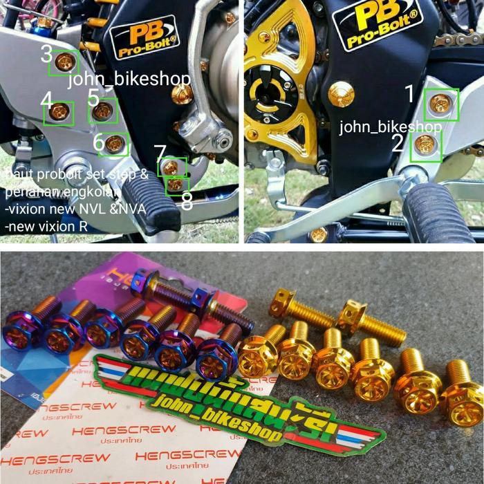 Baut Probolt Flowers Gold Set Step Vixion Nvl Nva R Heng Thailand