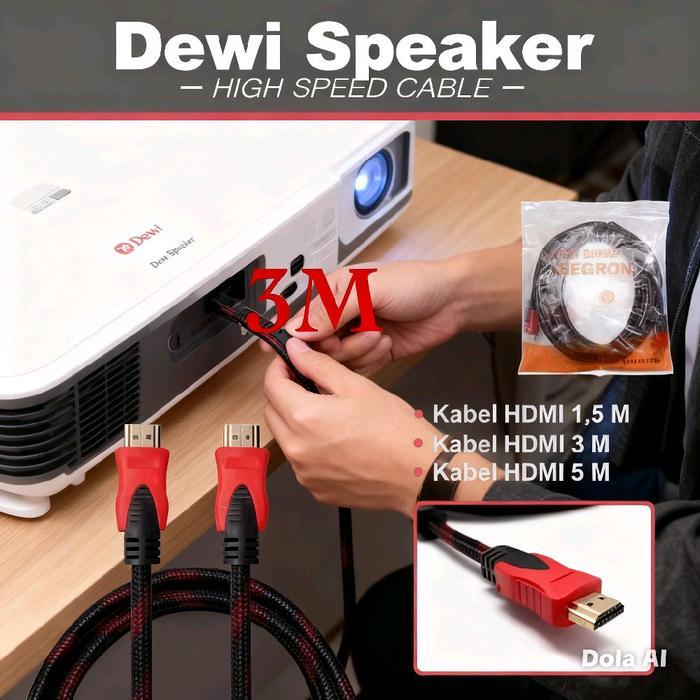 KABEL HDMI KUALITAS TINGGI - Cocok Buat Presentasi Proyektor atau Gaming Laptop Dewi Speaker