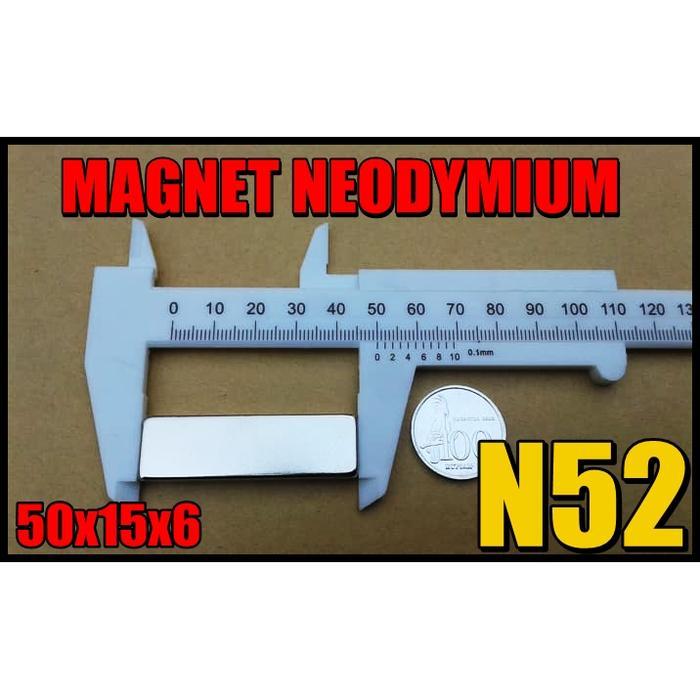 Magnet Neodymium Batang Kotak 50X15X6 Mm