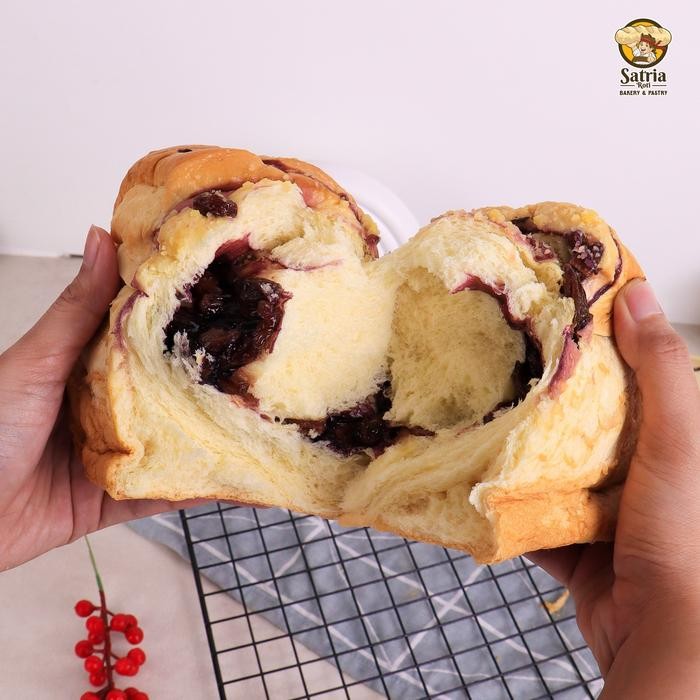 i5z3 [Satria Roti] 1 Pcs Blueberry Raisin Loaf Bread Roti Jumbo Cemilan Viral