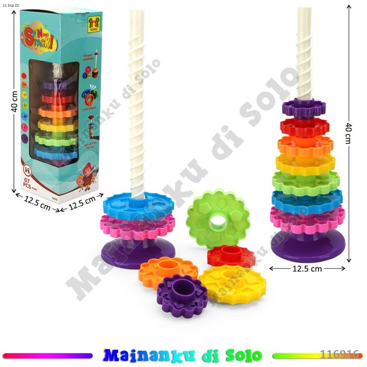 [Mainanku] Mainan Spin Wheel 7 Roda Spin and Stack
