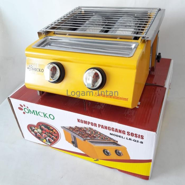 Kompor Panggang 2 Tungku(Sosis Bakar, Ayam, Ikan, Sate) Panggangan Gas Promo 