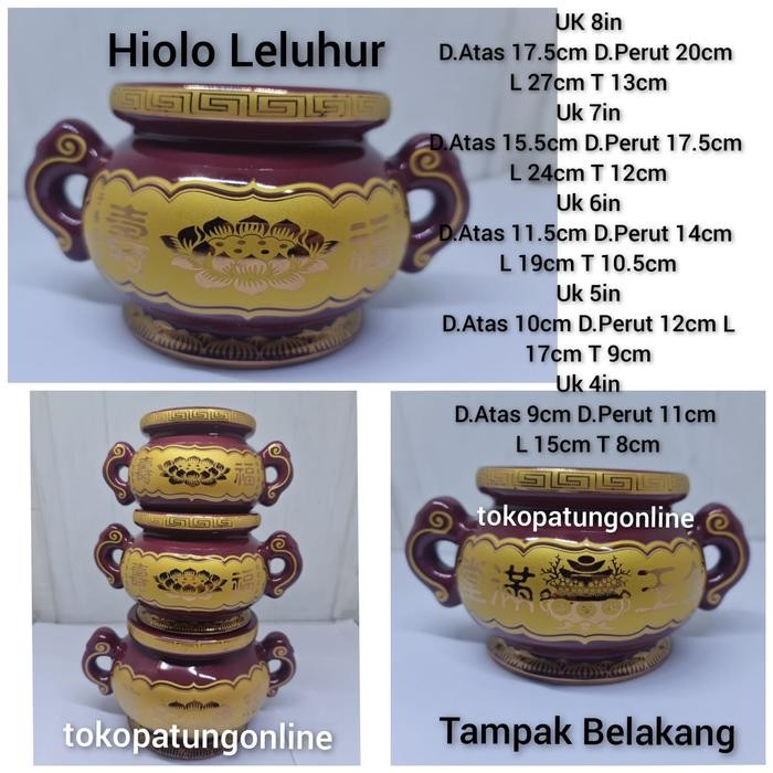 Hiolo Leluhur Cu Sien Keramik Merah Maroon 8in