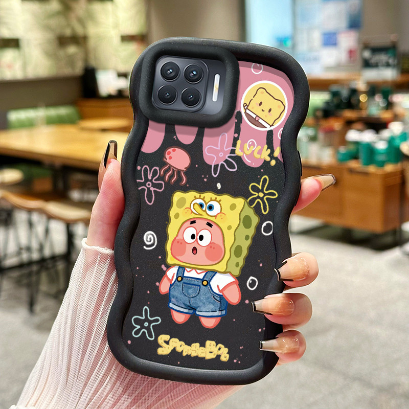 Casing HP Untuk OPPO A93 F17 Pro Reno 4F Reno 4 Lite Case Patrick Star Wavy Edge Macaron Cesing Sili
