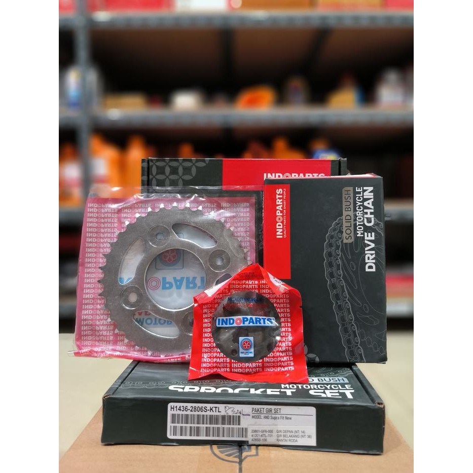 Gearset Girset Chain Supra Fit New Rantai Roda Pnp Supra X 125 / Karisma Indoparts