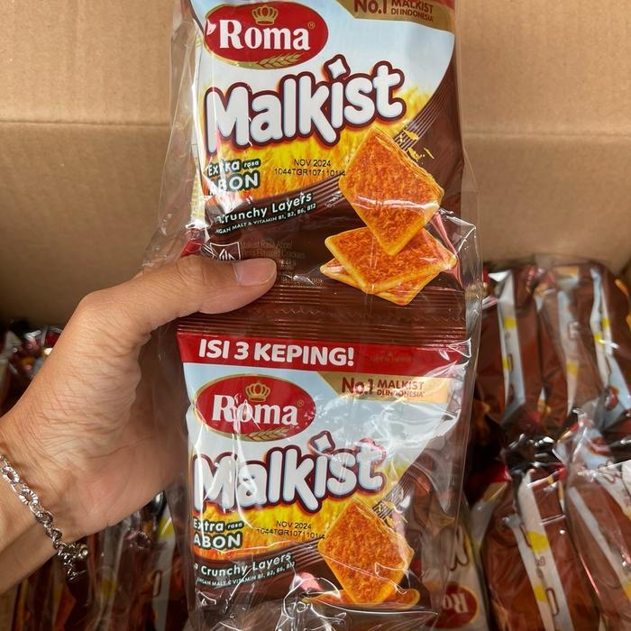 Agen distributor makanan ringan cemilan snack wafer biskuit roma malkist abon pack floss flavored