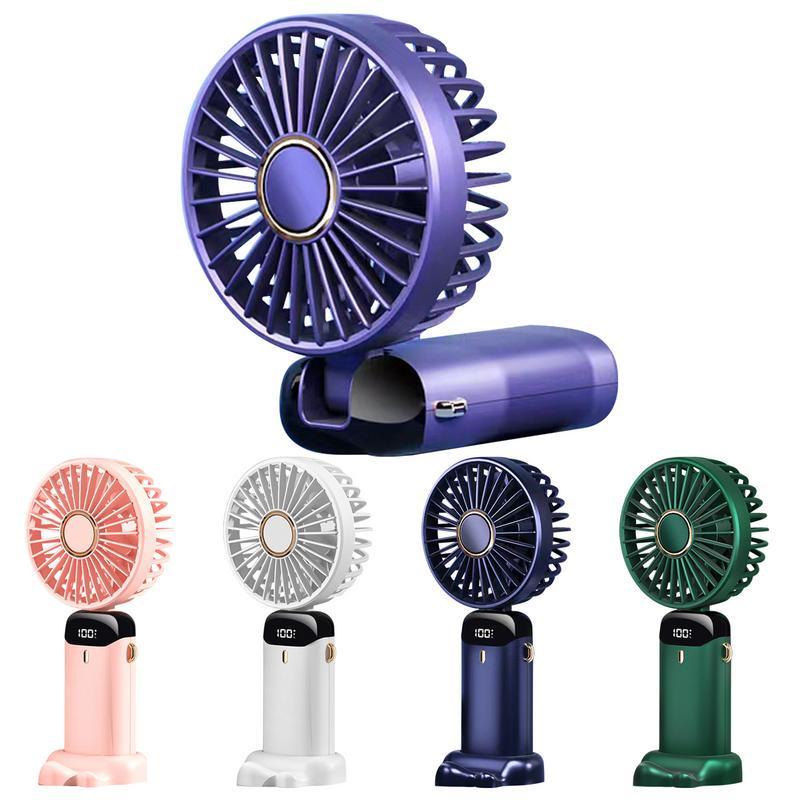 Handheld Mini Fan USB Rechargeable Fan With 5 Speeds Portable Handheld Fan With Phone Holder Persona