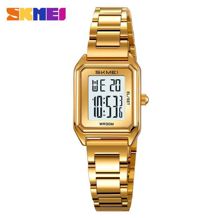 JAM TANGAN WANITA KECIL DIGITAL TALI STAINLESS SKMEI 2493