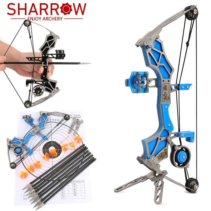 12lbs Mini Compound Bow Kit with 4/8pcs Arrows,Indoor/Outdoor Bow and Arrows Shooting Target Gift