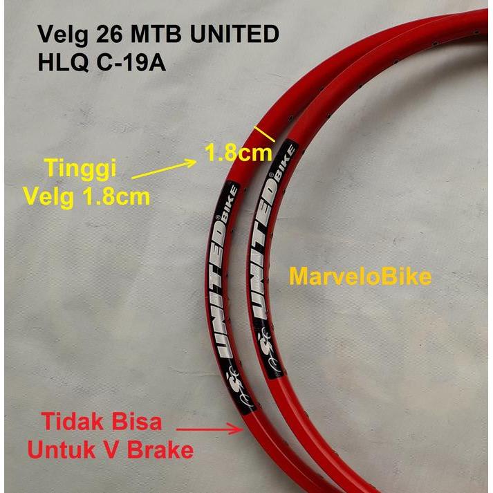 Rim Velg Sepeda 26 Mtb United 32/36 Hole
